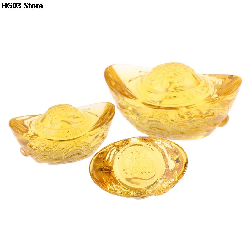 Yuan Bao en cristal jaune doré