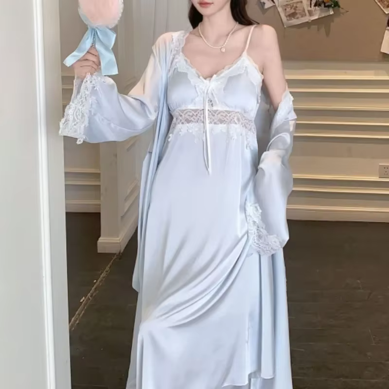 Printemps nouvelle chemise de nuit femmes mariée Robe