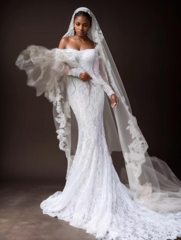 Voile de mariage Vintage en dentelle