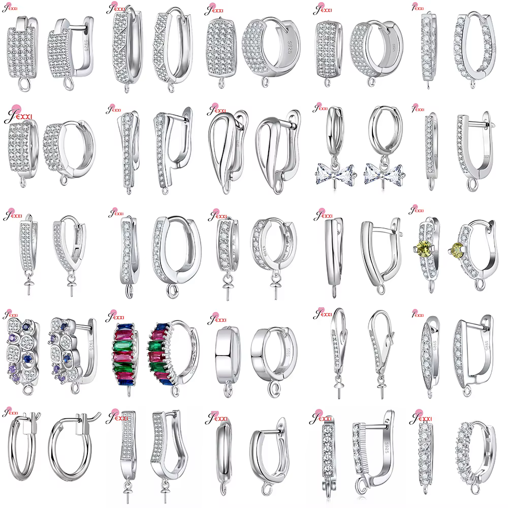 Bijoux à bricoler soi-même marquage 925 en argent Sterling cristal boucles d'oreilles résultats fermoirs crochets pour femmes accessoires faits à la main pas cher en gros