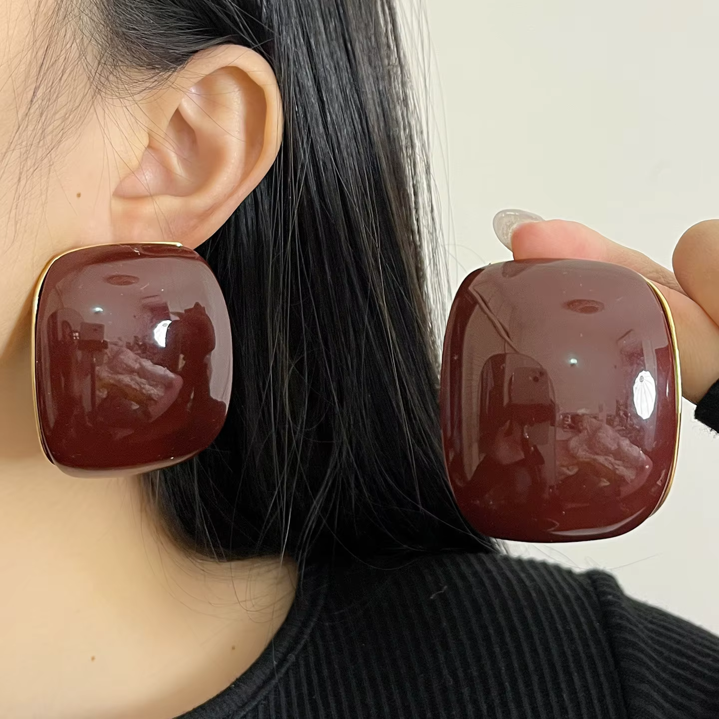 Boucles d'oreilles en résine pour femmes