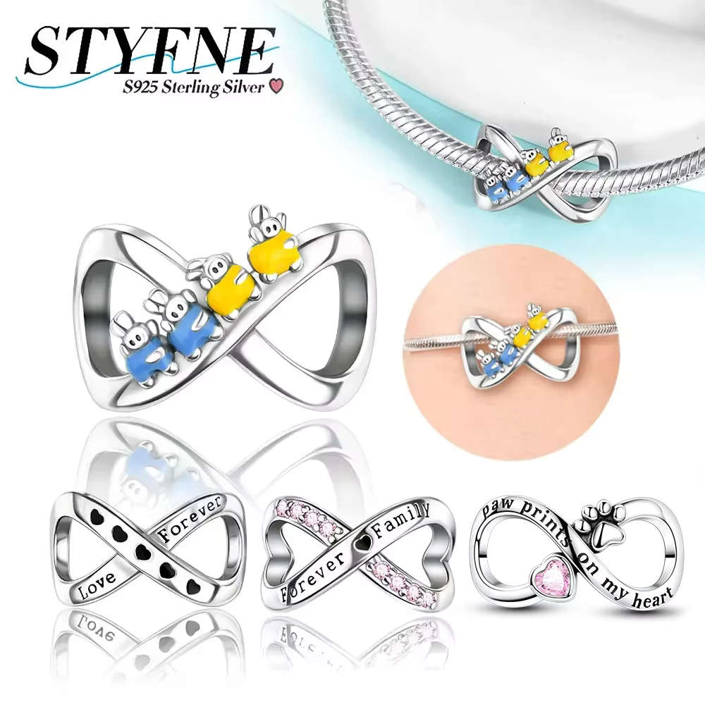 Breloque perlée en argent Sterling 925