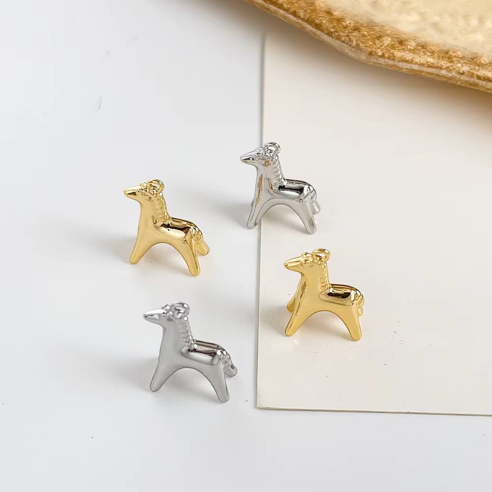 Design Cordial 50 pièces 12*18MM accessoires de bijoux/pendentif en cuivre/forme de cheval/fait à la main/plaqué or véritable/breloques à assembler soi-même # 195778