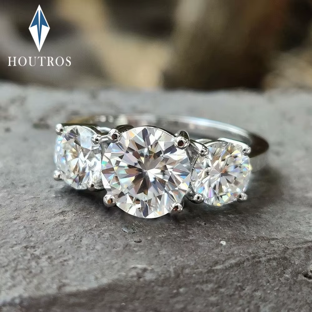 Bagues en diamant Moissanite couleur D 2/4 Carat