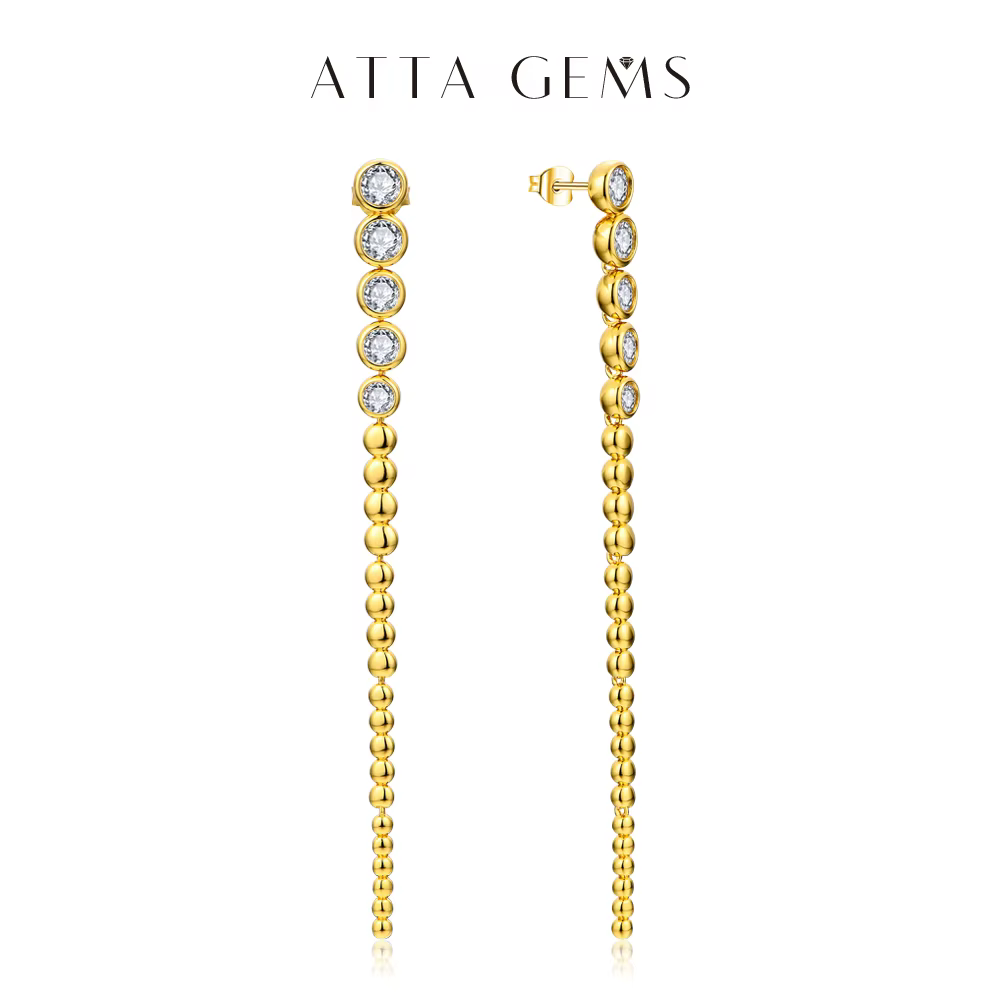 Boucles d'oreilles pendantes en diamant Moissanite pour femme