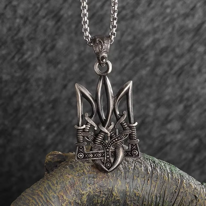 Collier Trident rétro Neptune Poseidon