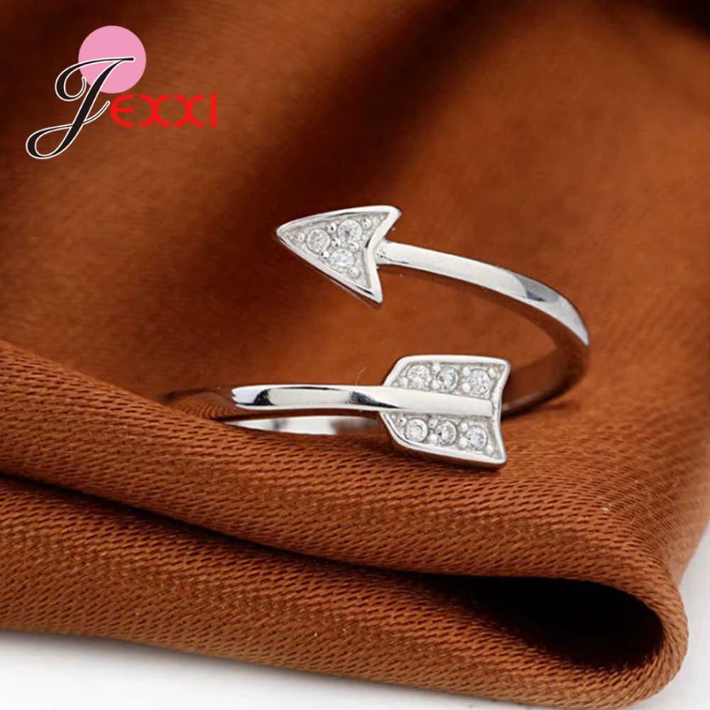 Belle bague flèche en argent regardé 925 pour hommes et femmes
