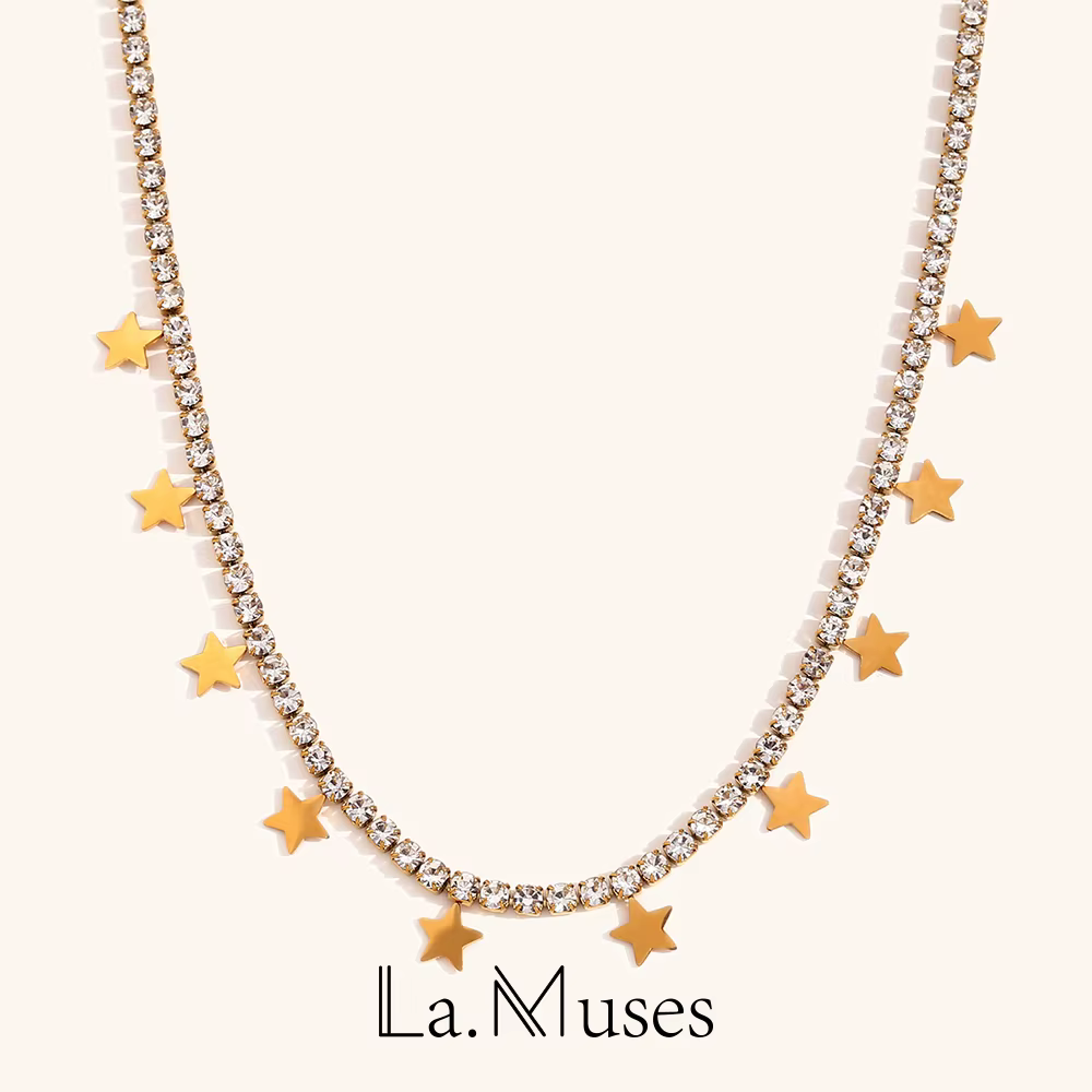 Collier en acier inoxydable brillant pour femme