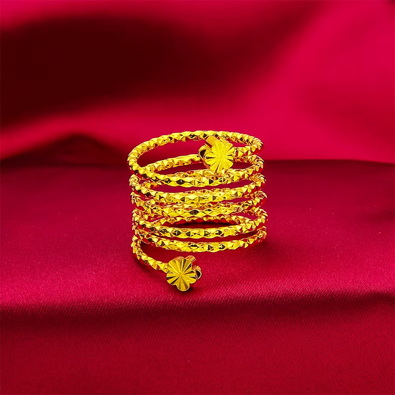 Bague à fleurs en spirale de dubaï pour femmes brésiliennes