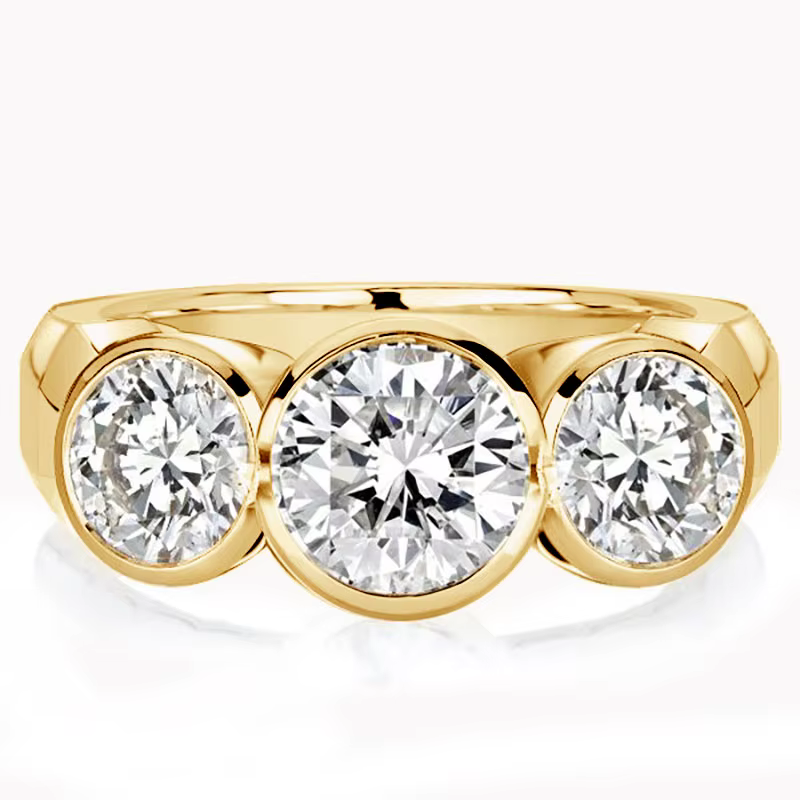 Ehhai – bague ronde en Moissanite pour femmes