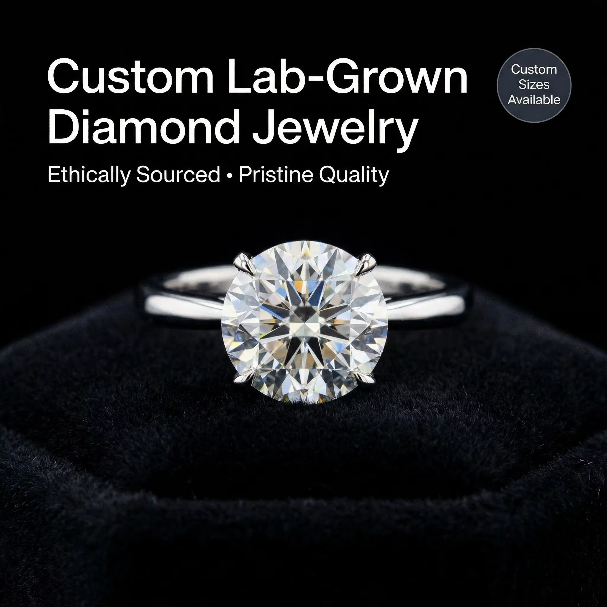 Bijoux personnalisés en diamant de laboratoire Annie : Bague