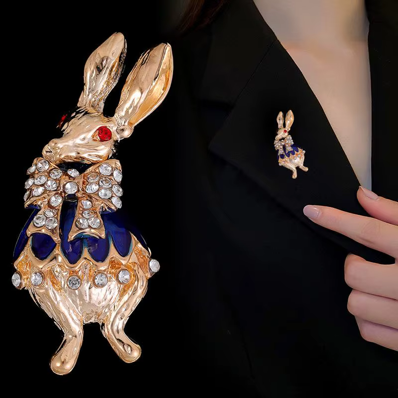 Broches rétro en strass émaillé pour femmes