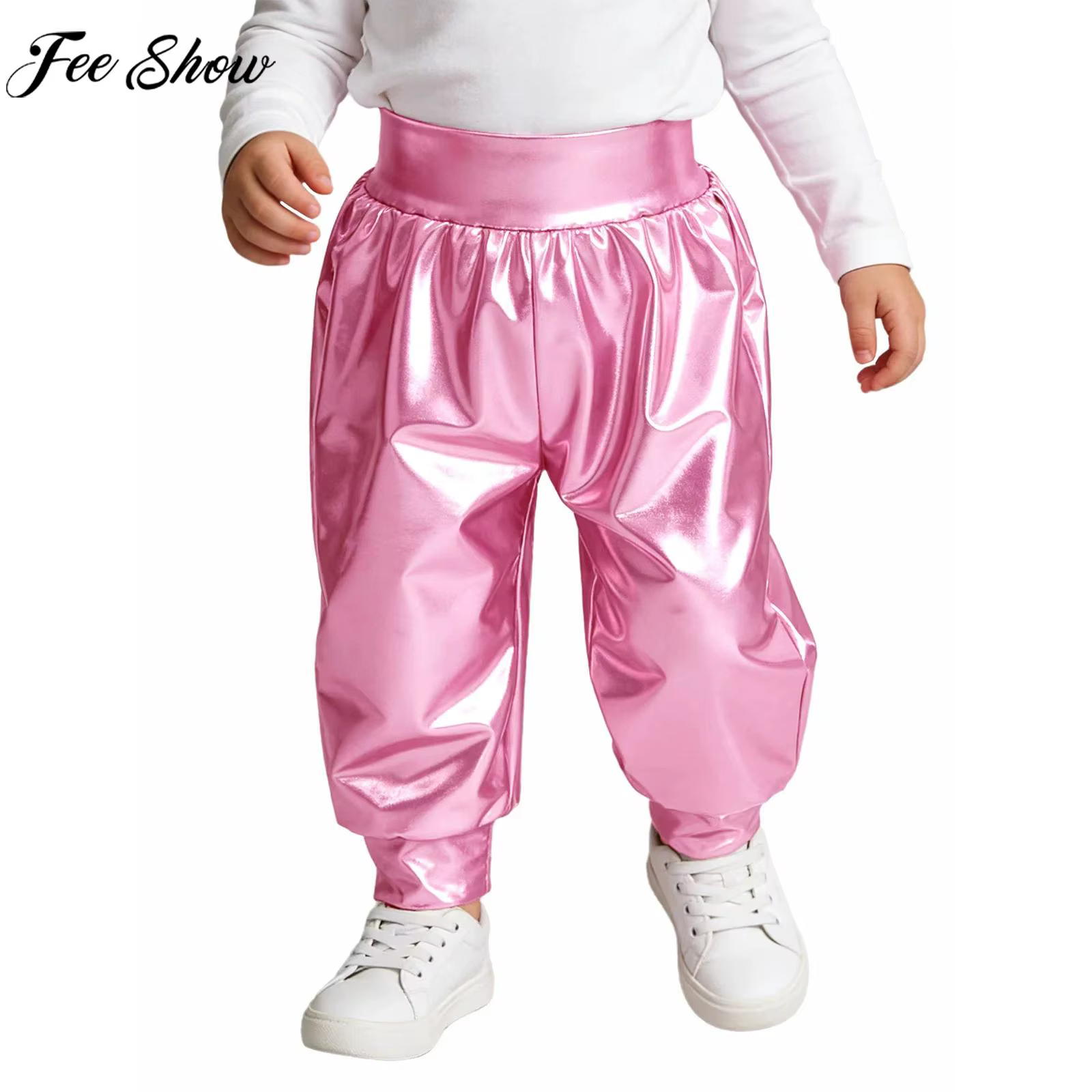 Pantalons Harem pour bébé de 0 à 24 mois, mode décontractée, métallique brillant, taille élastique, pour fête d'anniversaire, photographie, festival, carnaval