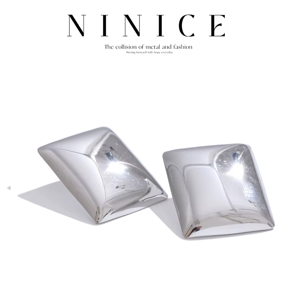 Boucles d'oreilles blocs d'acier inoxydable poli Design tendance sélectionné bijoux accessoires cadeaux en gros
