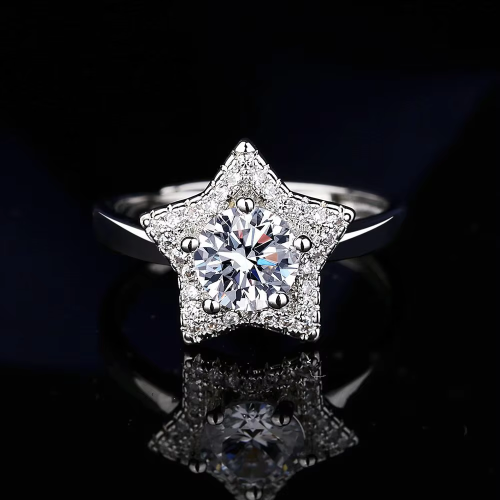 925 ensemble de bijoux étoile en argent Sterling femmes étincelant Zircon accessoires de mode cadeau
