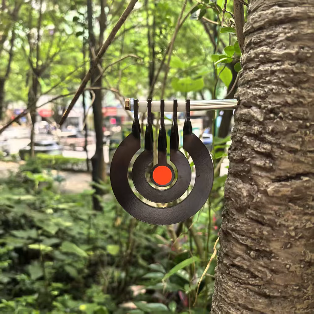 Pratique de tir avec un arbre à trois anneaux - cible de pendule rotative insérée en 3 millimètres - métal épais