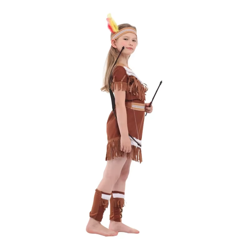 Costume de princesse indienne pour filles de 3 à 8 ans