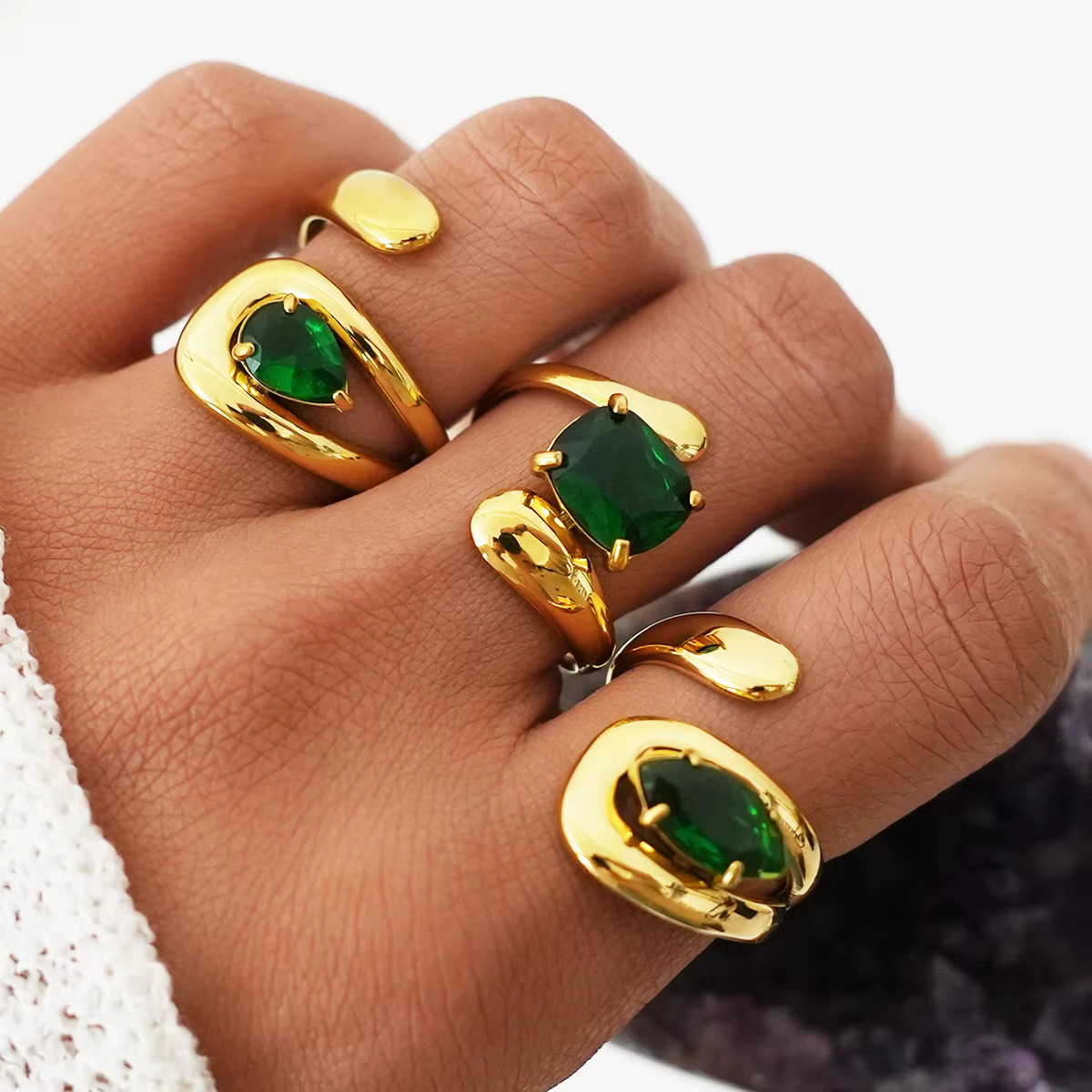 Bague pour femme en acier inoxydable avec zircon cubique exquis, en métal 18 carats, pour mariage et fiançailles, étanche, cadeau 2026