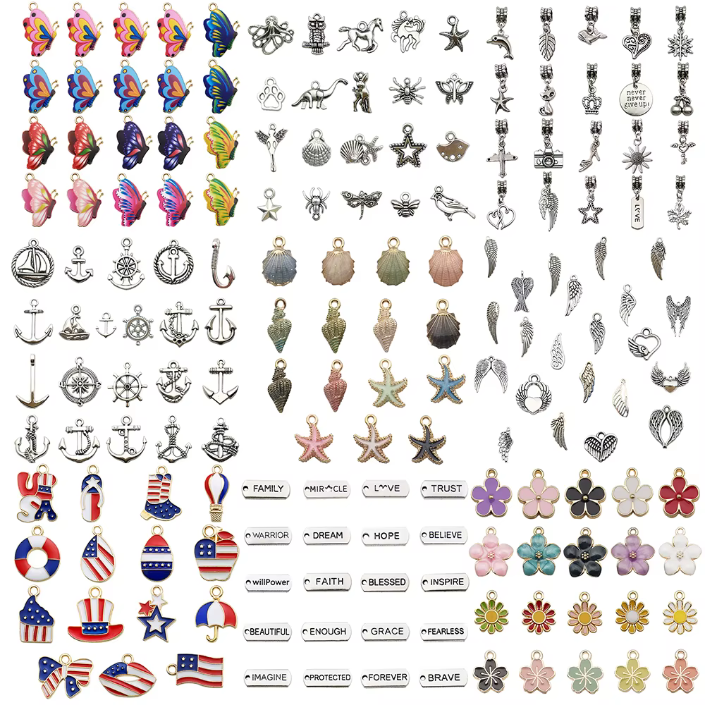 Breloques pendentif vintage en alliage d'émail mélangé pour bijoux