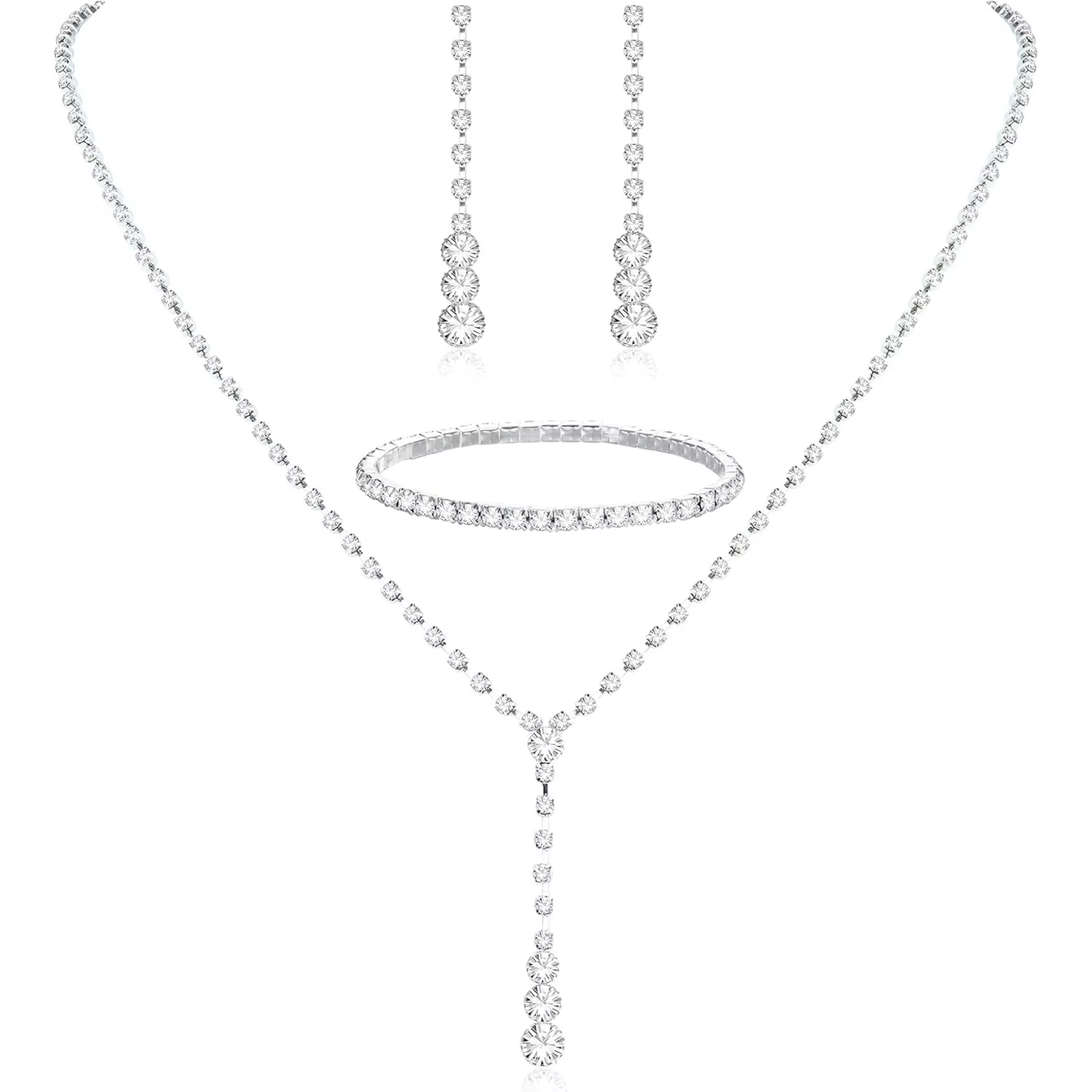 Bobisty ensemble de bijoux de mariée collier Bracelet boucles d'oreilles
