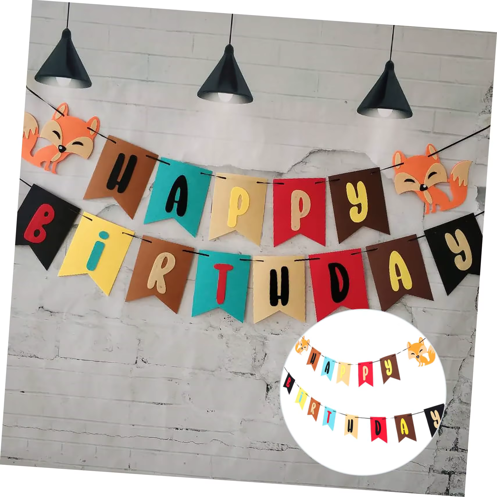 Renard fête d'anniversaire bébé douche décor fournitures vaisselle ballon Cupcake Toppers bois animaux thème habiller enfants Orange 