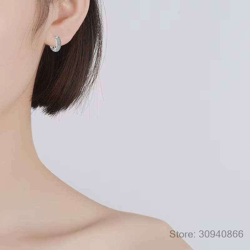 Boucles d'Oreilles Moissanite en Argent Sterling 925 pour Femme