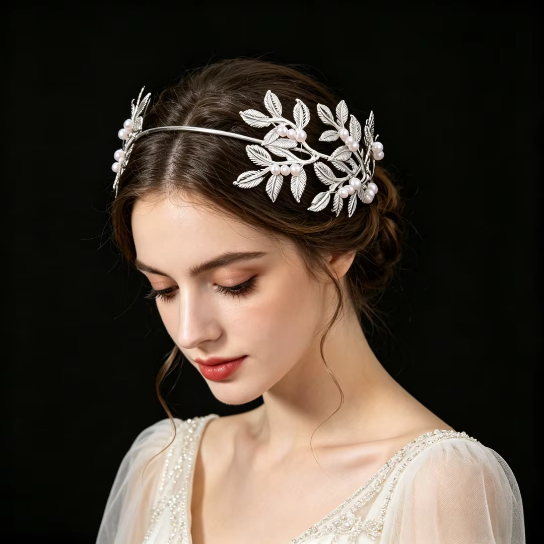 Serre-tête de mariée élégant en perles