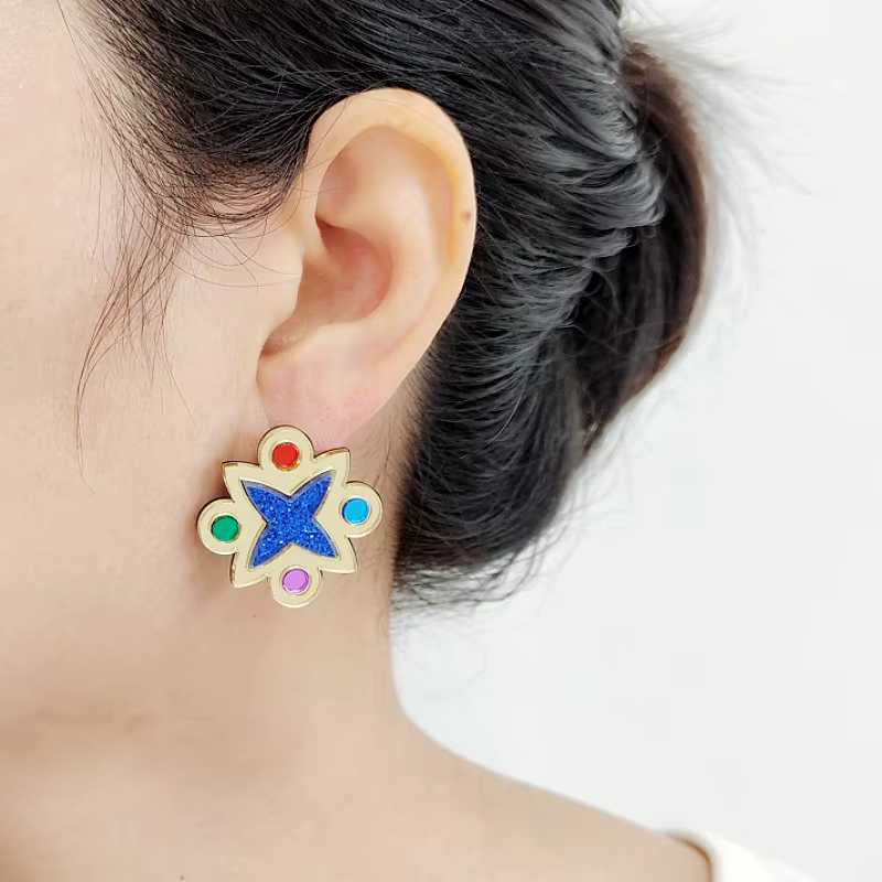 KUGUYS – boucles d'oreilles vintage en forme de miroir pour femmes