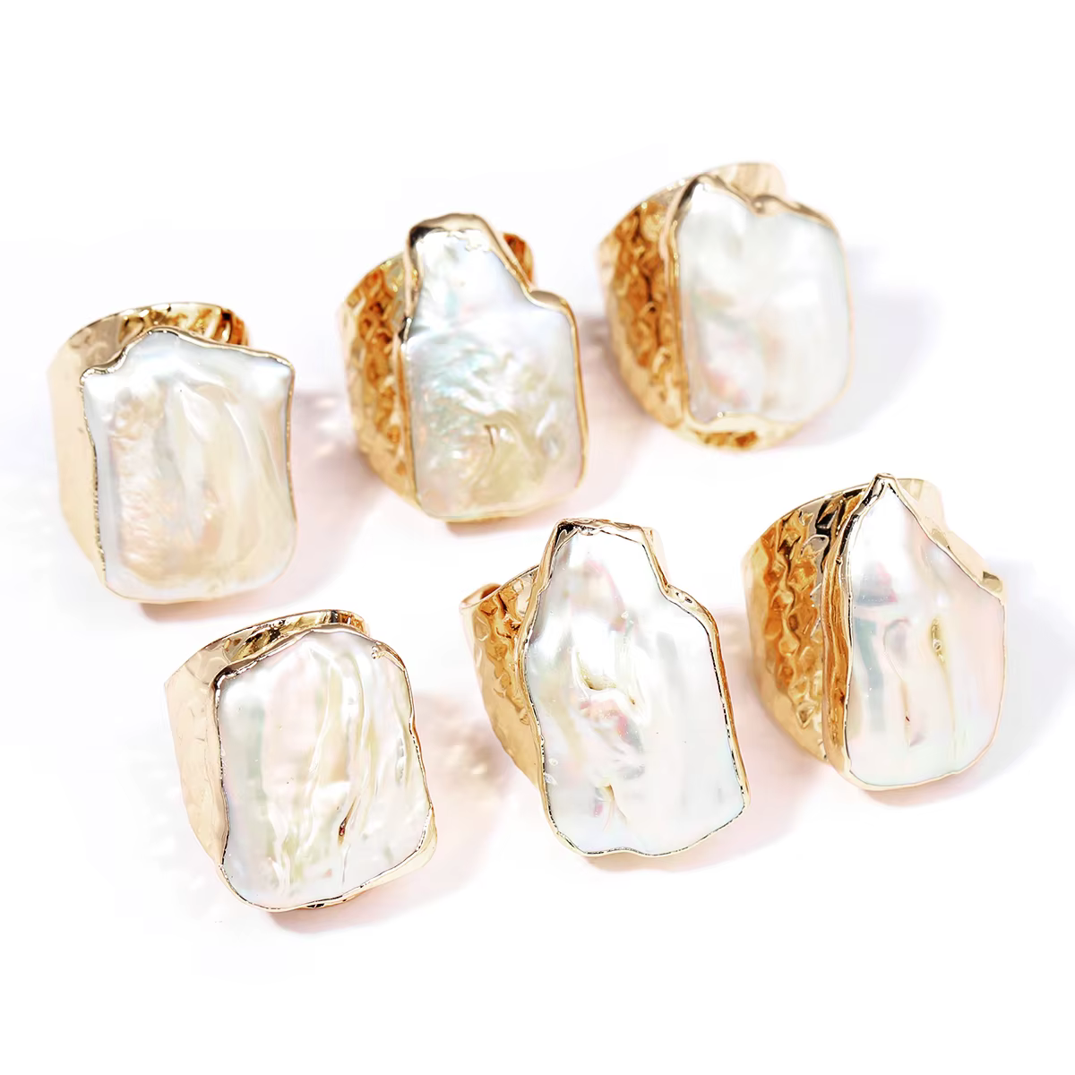 Bague pour femme en perle baroque naturelle d'eau douce