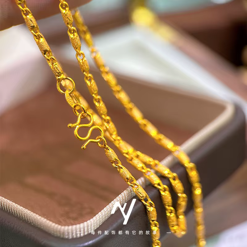 Collier en or véritable 24 carats 9999 luxueux pour femme