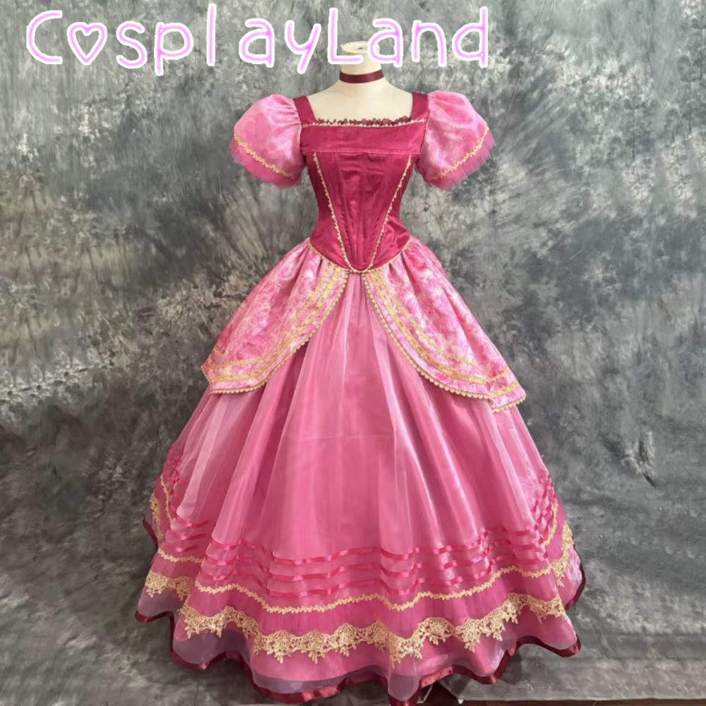 Robe de princesse rouge pour femme, costume de cosplay, robe de bal sur mesure, robe de soirée, costume fantaisie pour Halloween et Noël
