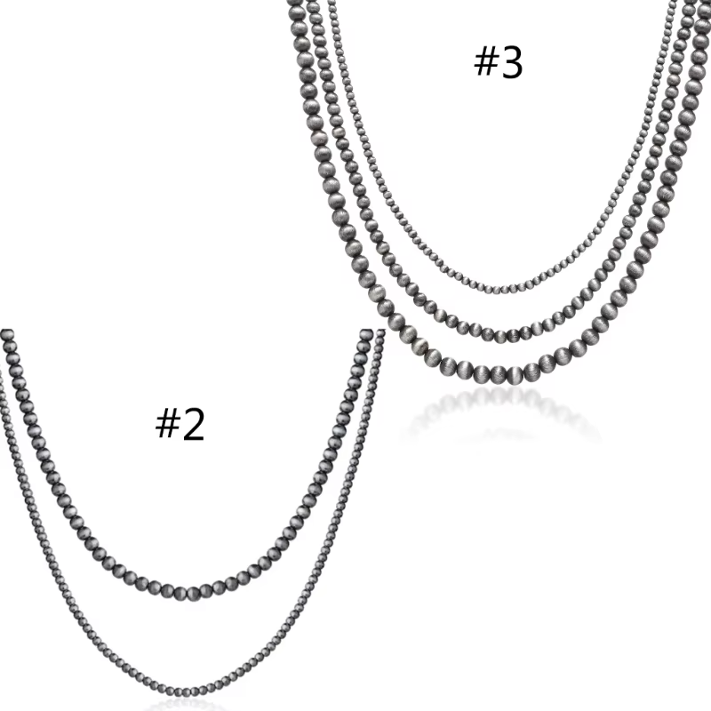 Collier Vintage perles grises