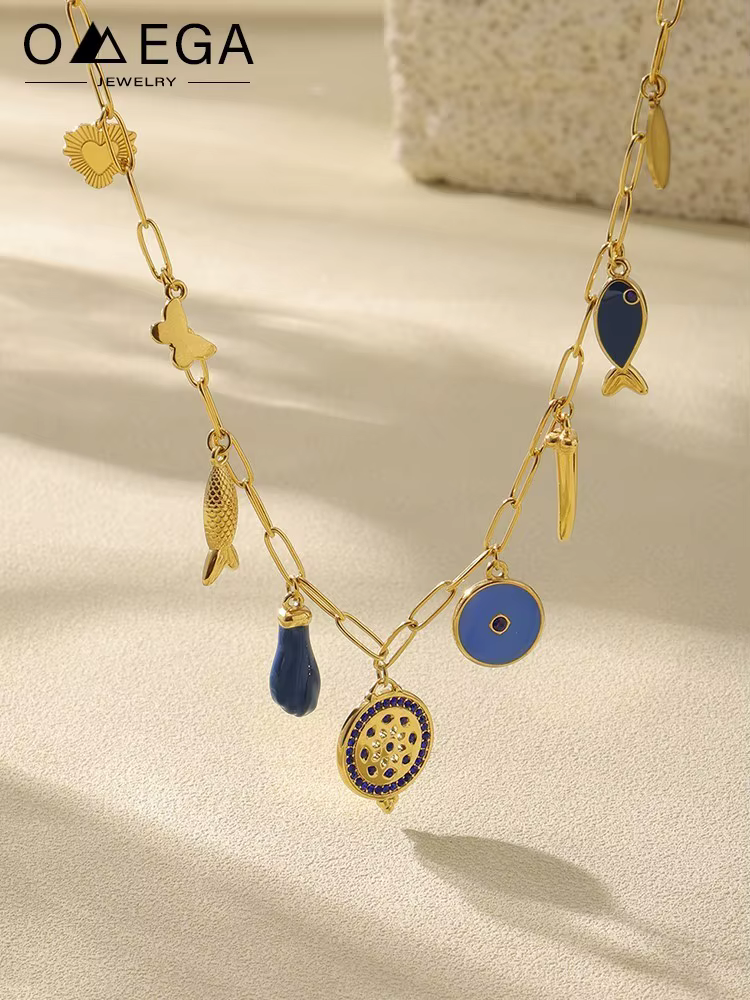Collier chaînes en acier inoxydable pour femmes