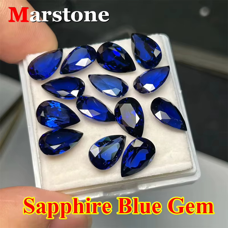 Saphir laboratoire cultivé bleu gemme ronde poire émeraude coeur rayonnant ovale