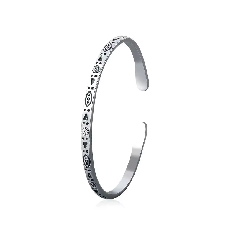 Bracelet ethnique vintage en argent tibétain