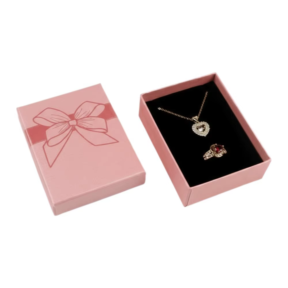 Boîte de rangement pour bijoux avec décoration en nœud