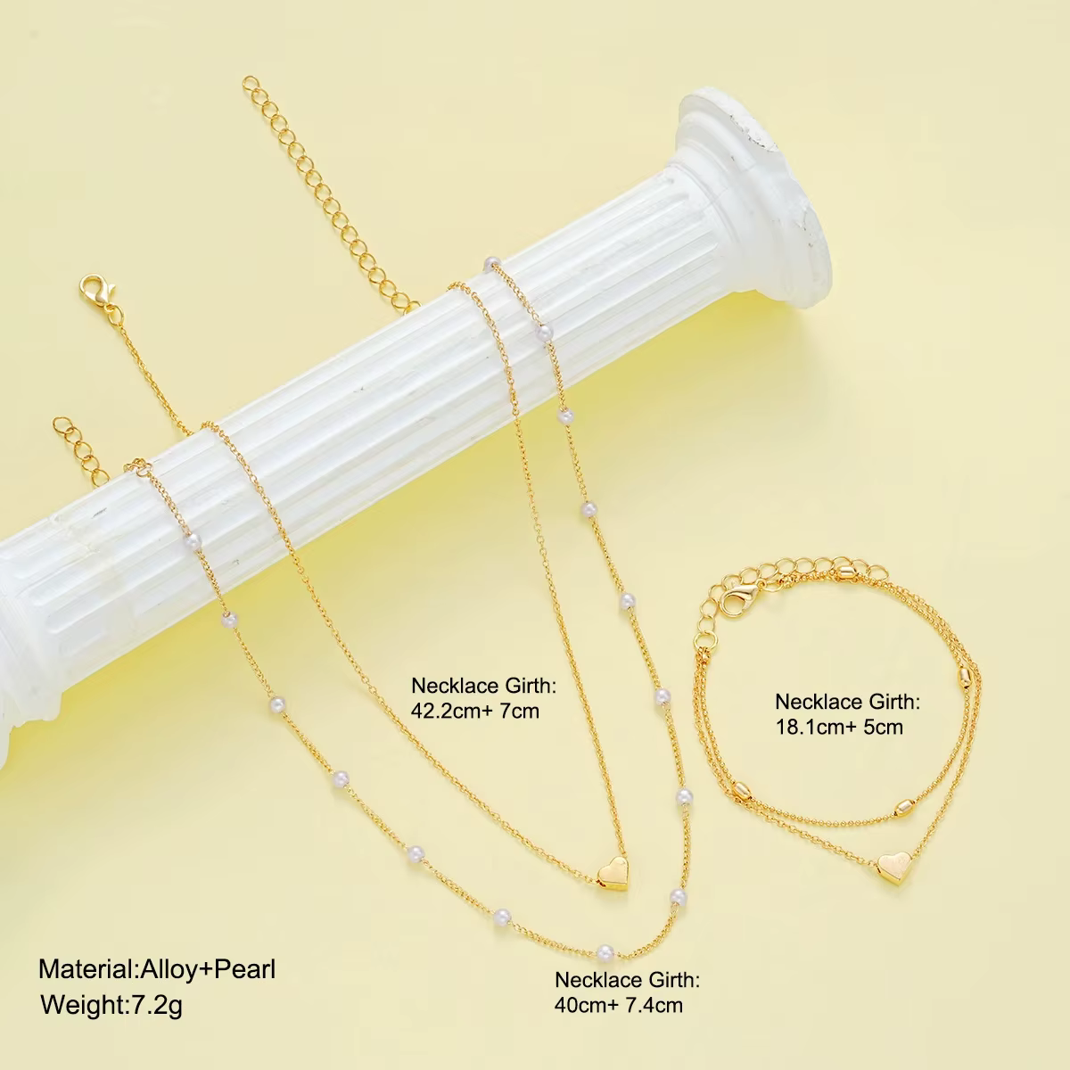 Ensemble de bijoux en forme de cœur pour femmes