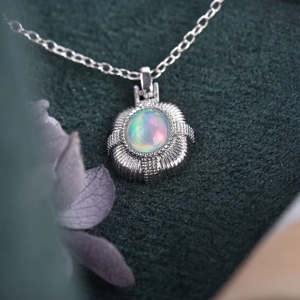 Collier avec pendentif naren opale pour femme et fille