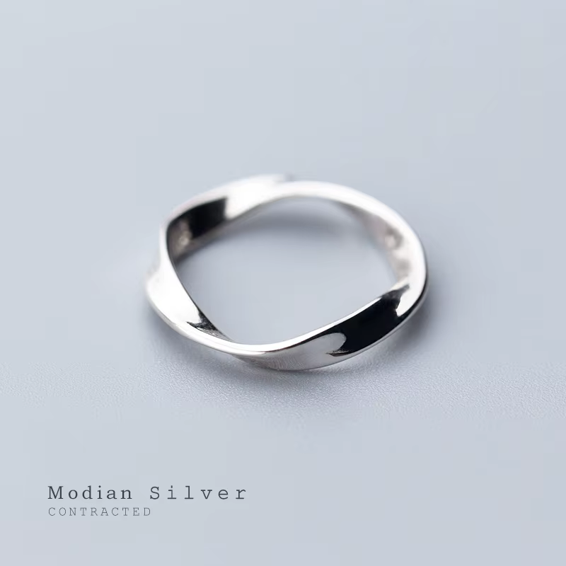 Modian minimaliste Spin vague anneaux pour les femmes mode 925 en argent Sterling Simple géométrique anneau bijoux fins 2020 nouveau Design
