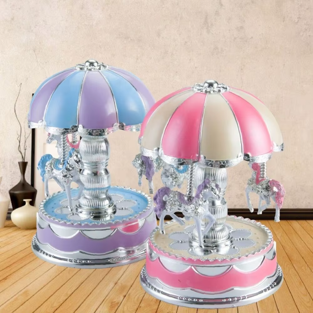 Boîte à musique de carrousel romantique et exquise