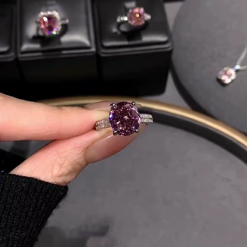 Bagues en pierres précieuses violettes raisin pour femmes