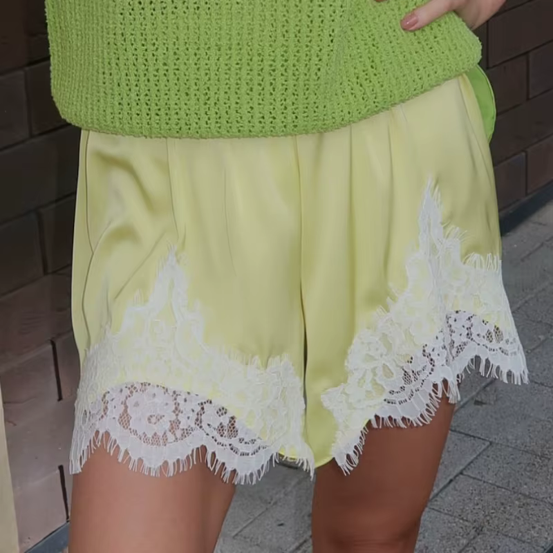 Short en Satin de soie pour femmes