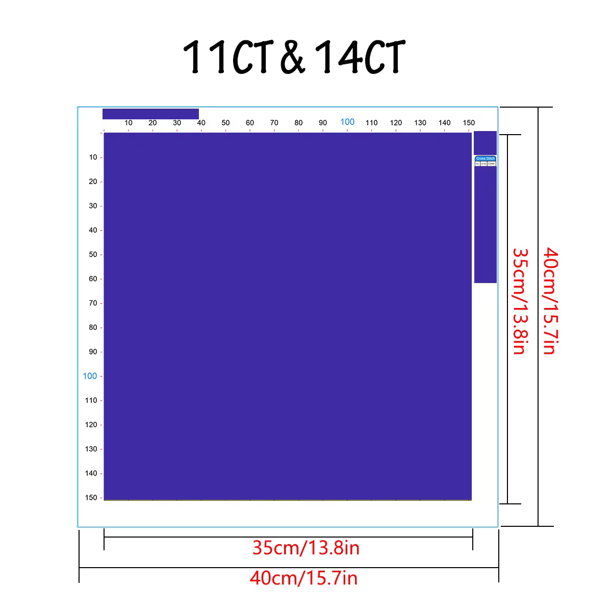 1 ensemble de kits de broderie au point de croix sur tissu imprimé 11CT/14CT