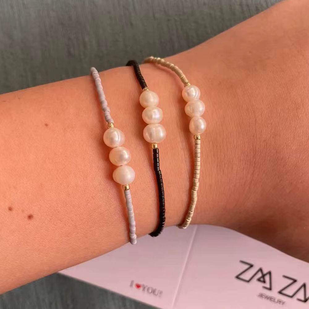 ZMZY mince Simple nouveau à la mode Chic naturel perle d'eau douce Bracelet à la main Miyuki graine élégant perles