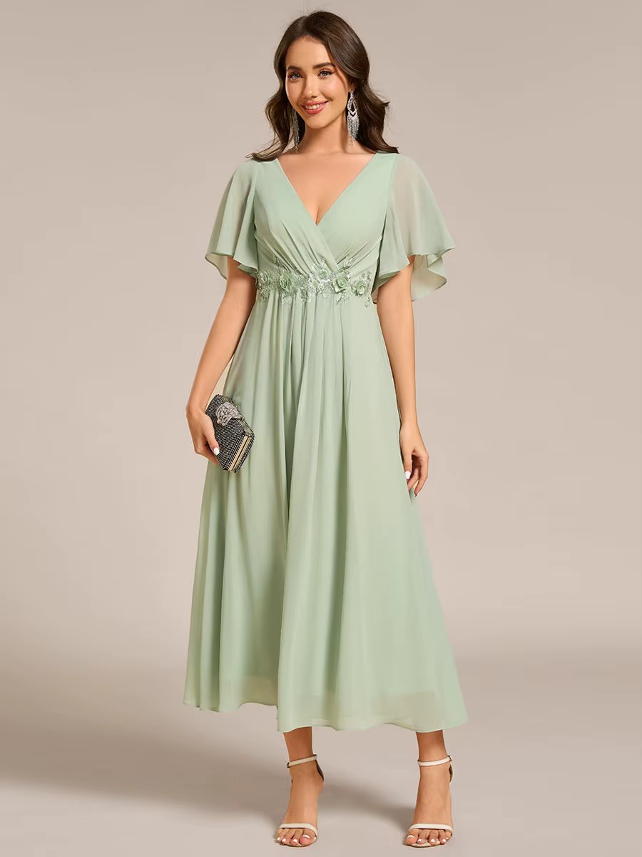 Robes de soirée élégantes à manches courtes