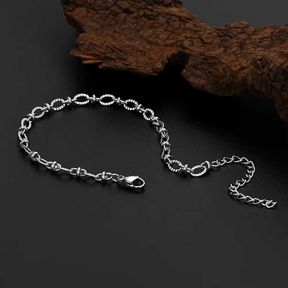 Bracelets personnalisés en argent massif pour hommes et femmes, bijoux polyvalents pour la rue, mariage, fiançailles, fêtes, cadeaux de vacances, 18+5cm