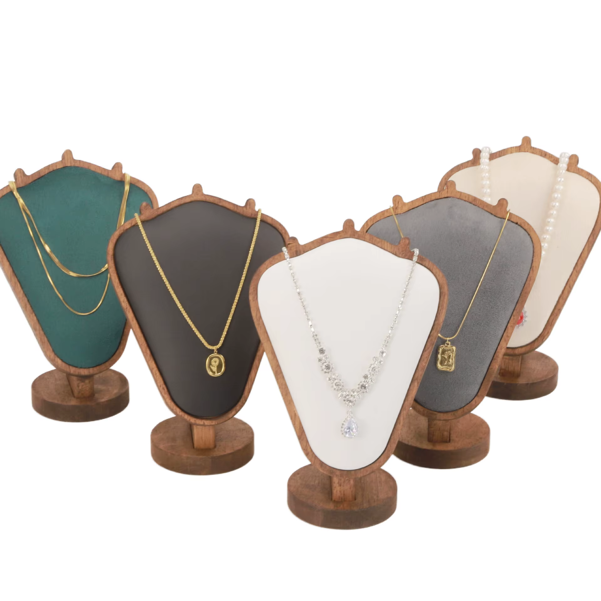 Présentoir à bijoux en bois haut de gamme pour colliers