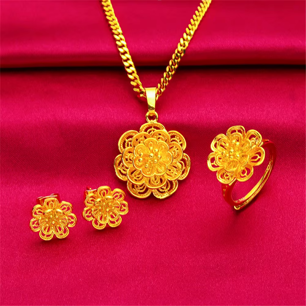 Ensembles de Bijoux couleur or jaune pour femmes