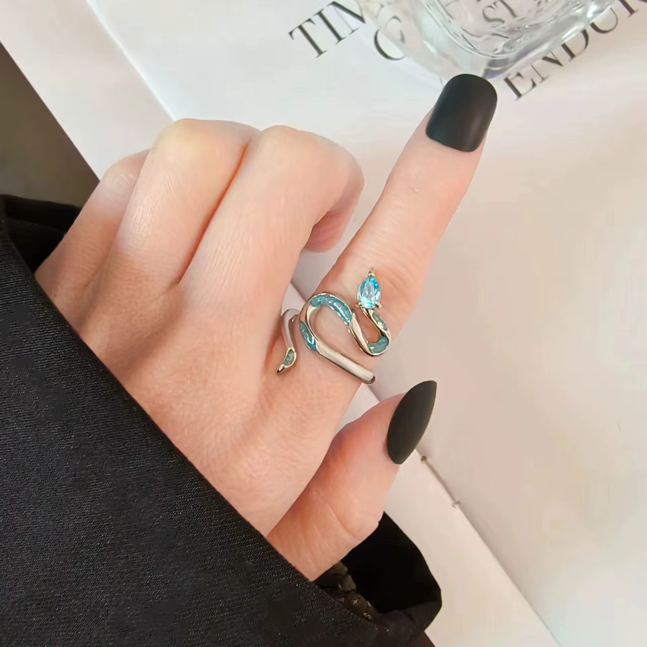 BF CLUB-Bague ouverte ajustable en argent pour homme et femme
