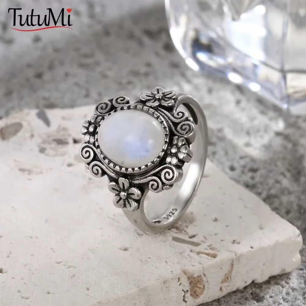 Bague fleur en argent 925